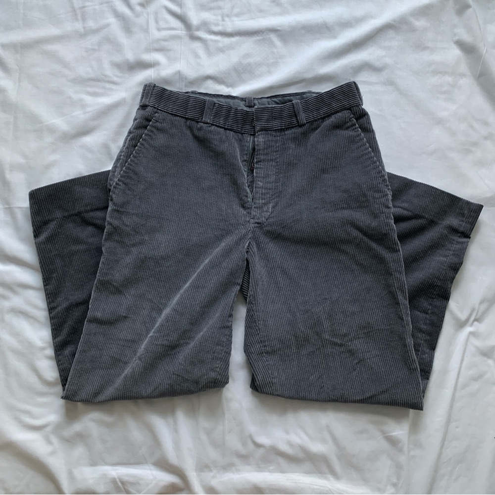 Gray thick corduroy pants
